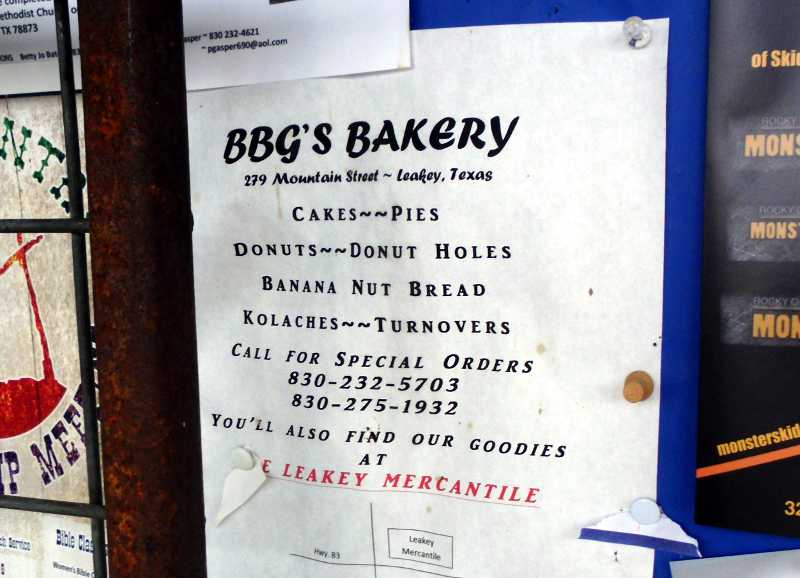 BBG's bakery sign