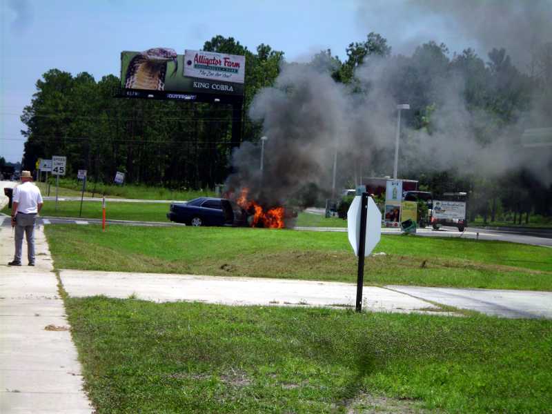 burning car