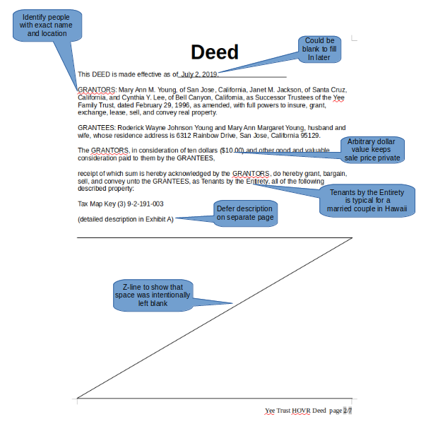 page 1 of Deed