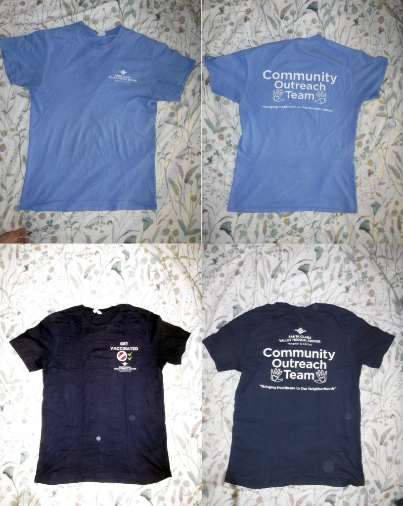 Santa Clara County COVID Test and Vaccine shirts