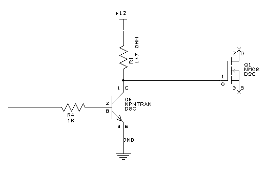 RTL type drive circuit for the MOSFET gate.