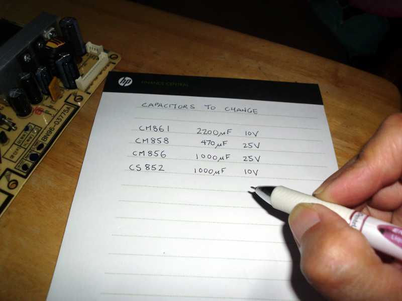list of suspect capacitors