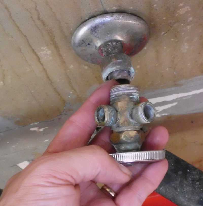 valve removed from wall pipe